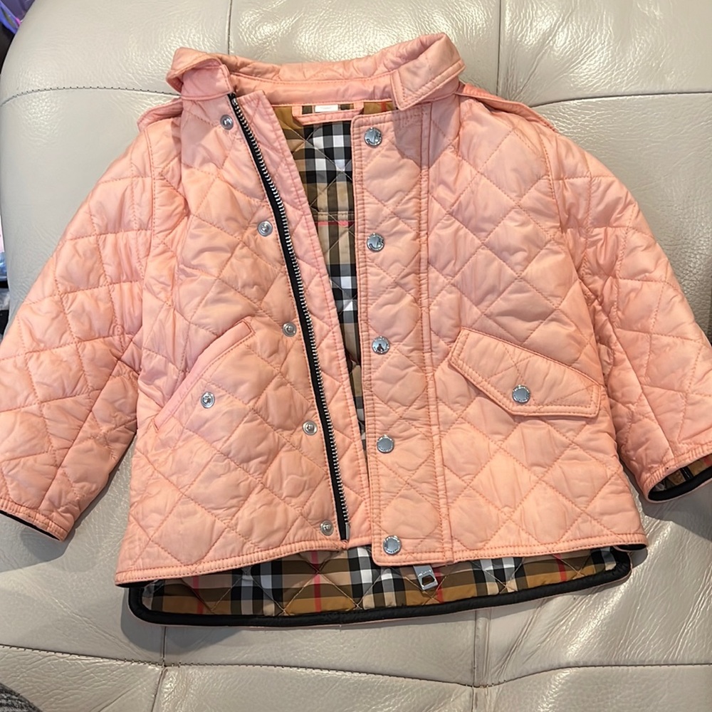 Toddler Burberry quilted hooded jacket